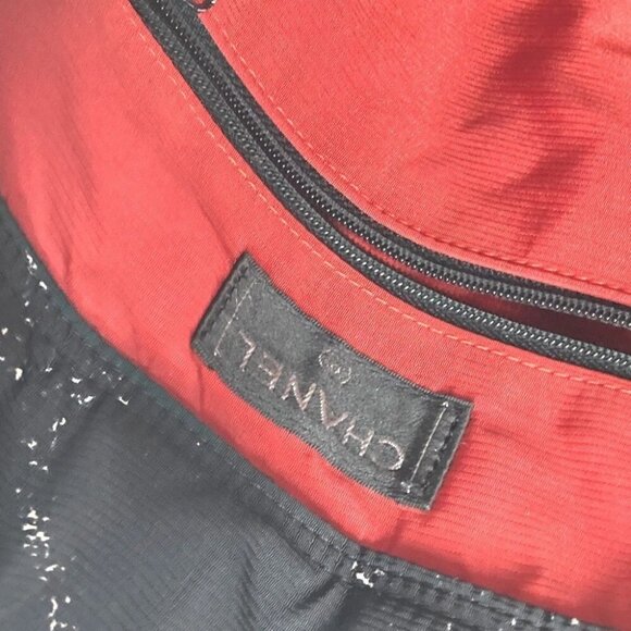 CHANEL Old travel line backpack bag Backpack Nylon Black - Picture 10 of 16
